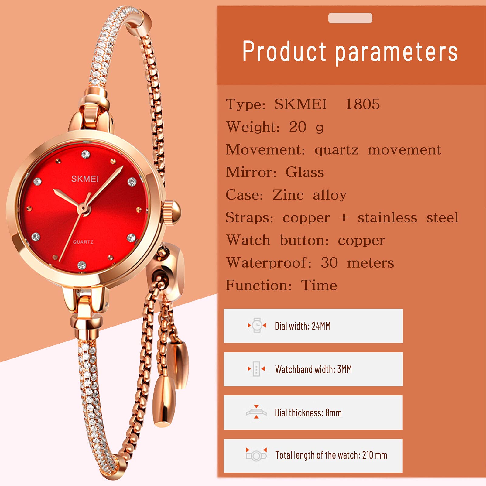 Foto 4 pulgar | Venta Internacional - Reloj De Pulsera Skmei Para Mujer, De Cuarzo, Moderno Y Resistente Al Agua