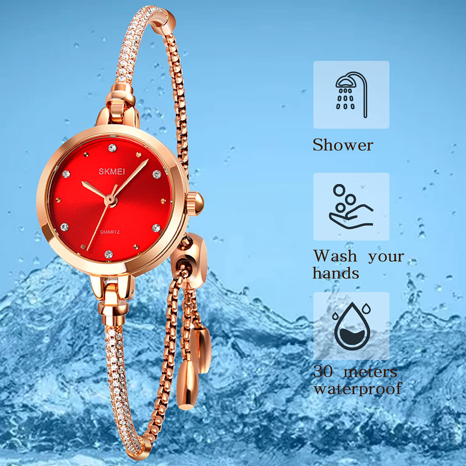 Foto 6 pulgar | Venta Internacional - Reloj De Pulsera Skmei Para Mujer, De Cuarzo, Moderno Y Resistente Al Agua