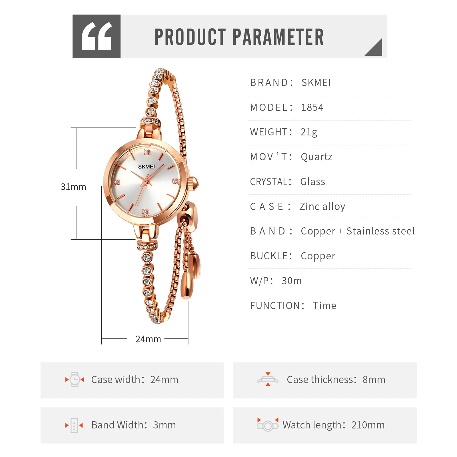 Foto 6 pulgar | Venta Internacional - Reloj Tonnier Dress Analog Quartz Para Mujer Con Brazalete De Diamantes