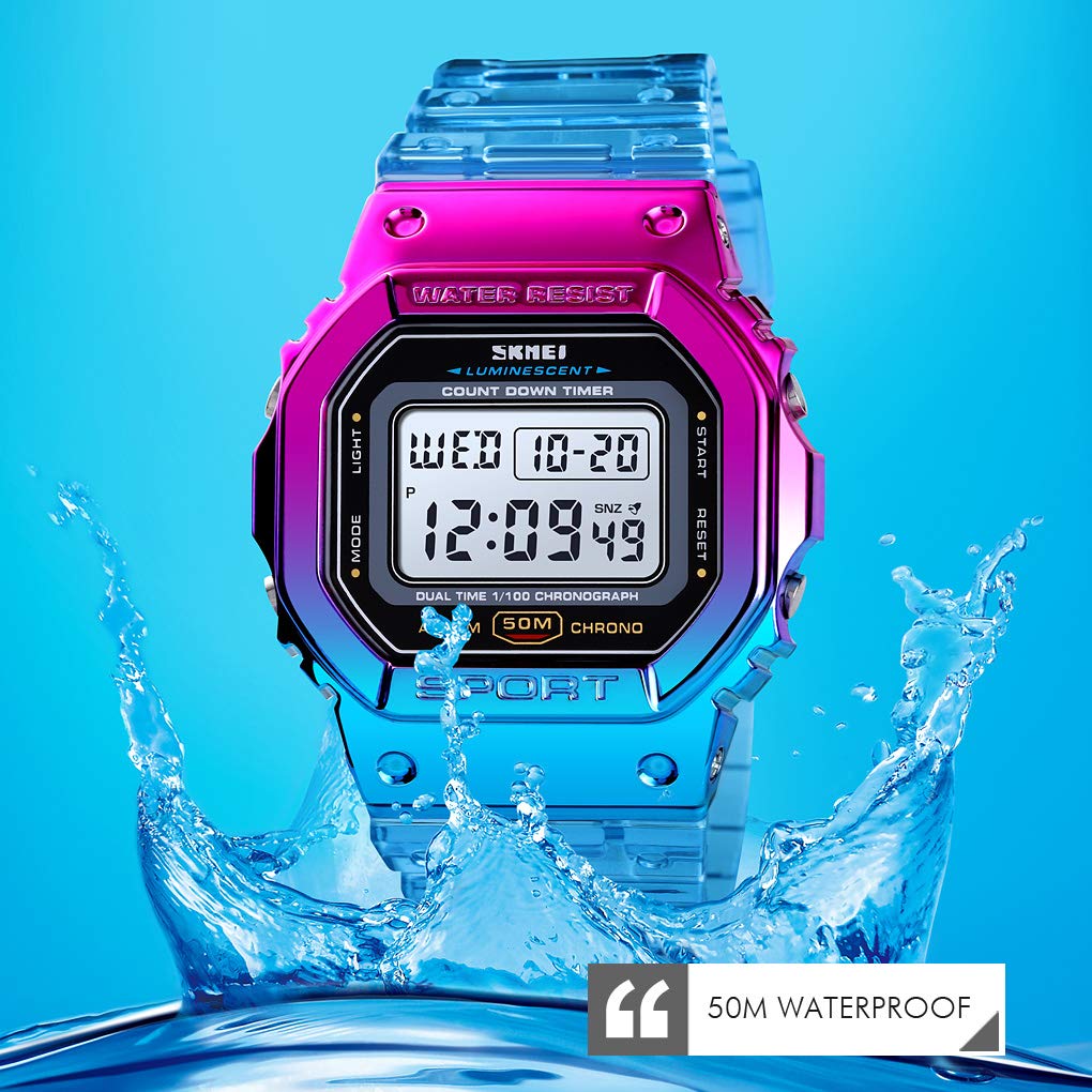 Foto 4 | Venta Internacional - Reloj Digital Gosasa, Chapado En Silicona En Color Degradado