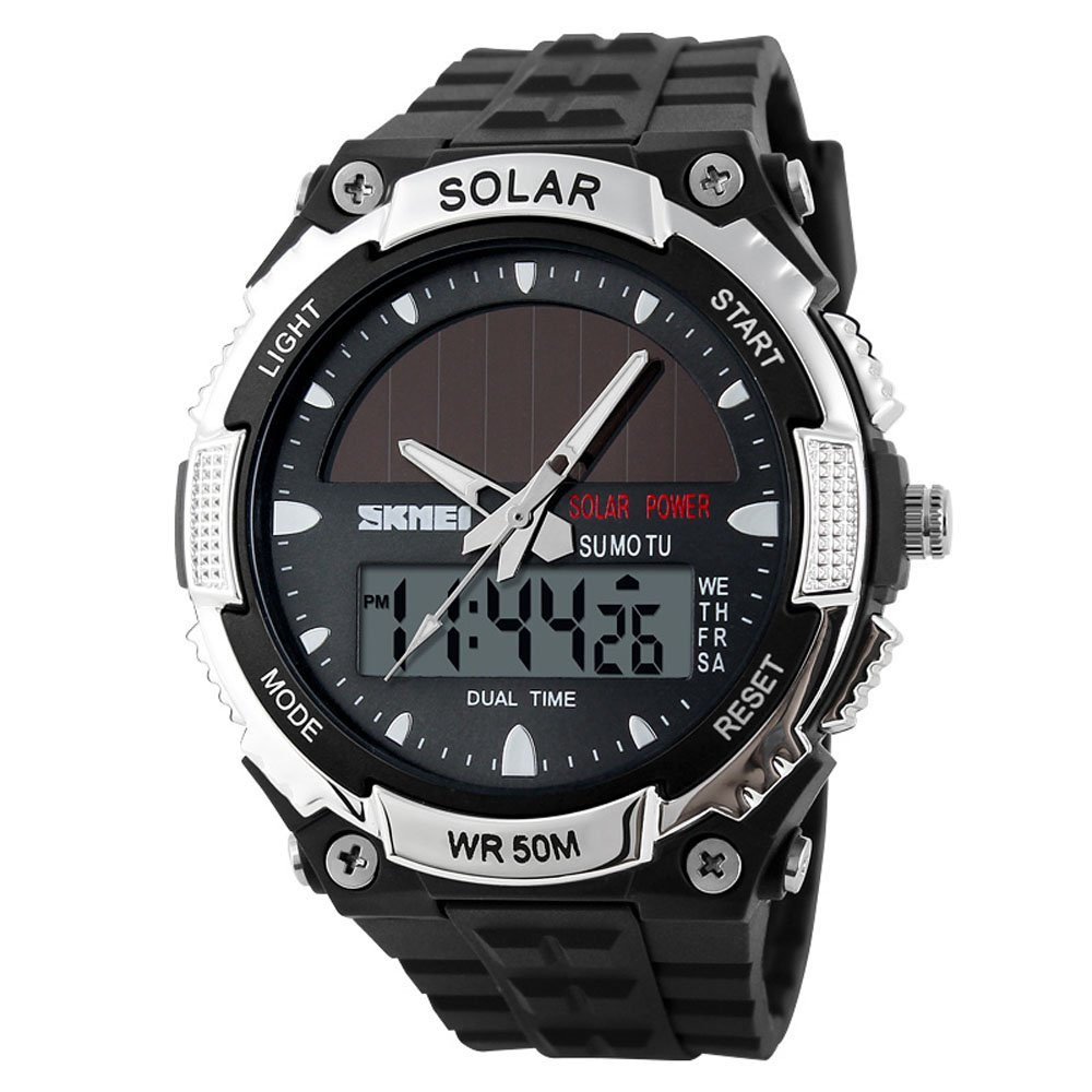 Foto 3 pulgar | Venta Internacional - Reloj Mastop Solar Energy Led Luminoso, 2 Zonas Horarias, 30 M