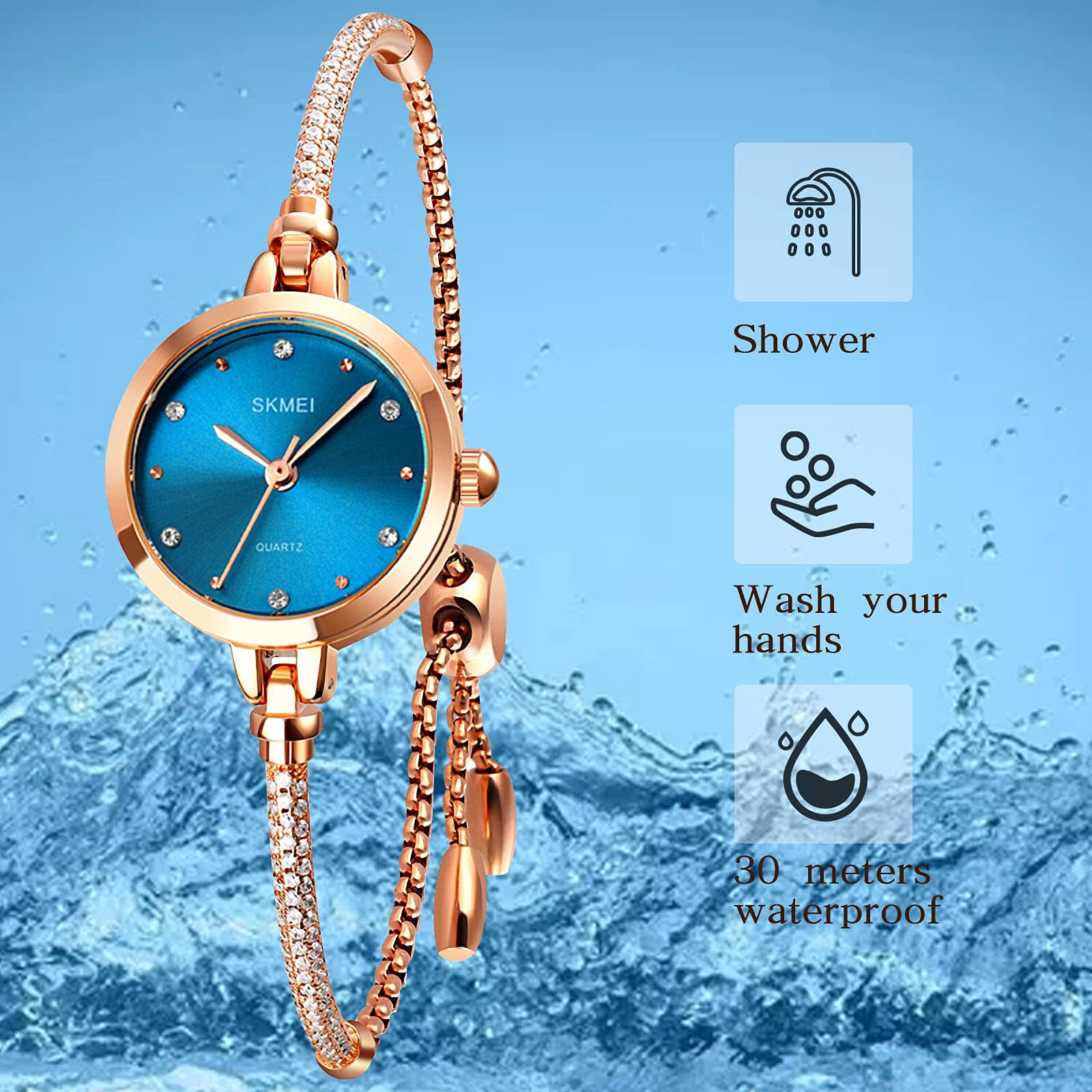 Foto 7 pulgar | Venta Internacional - Reloj De Pulsera Skmei Para Mujer, De Cuarzo, Moderno Y Resistente Al Agua