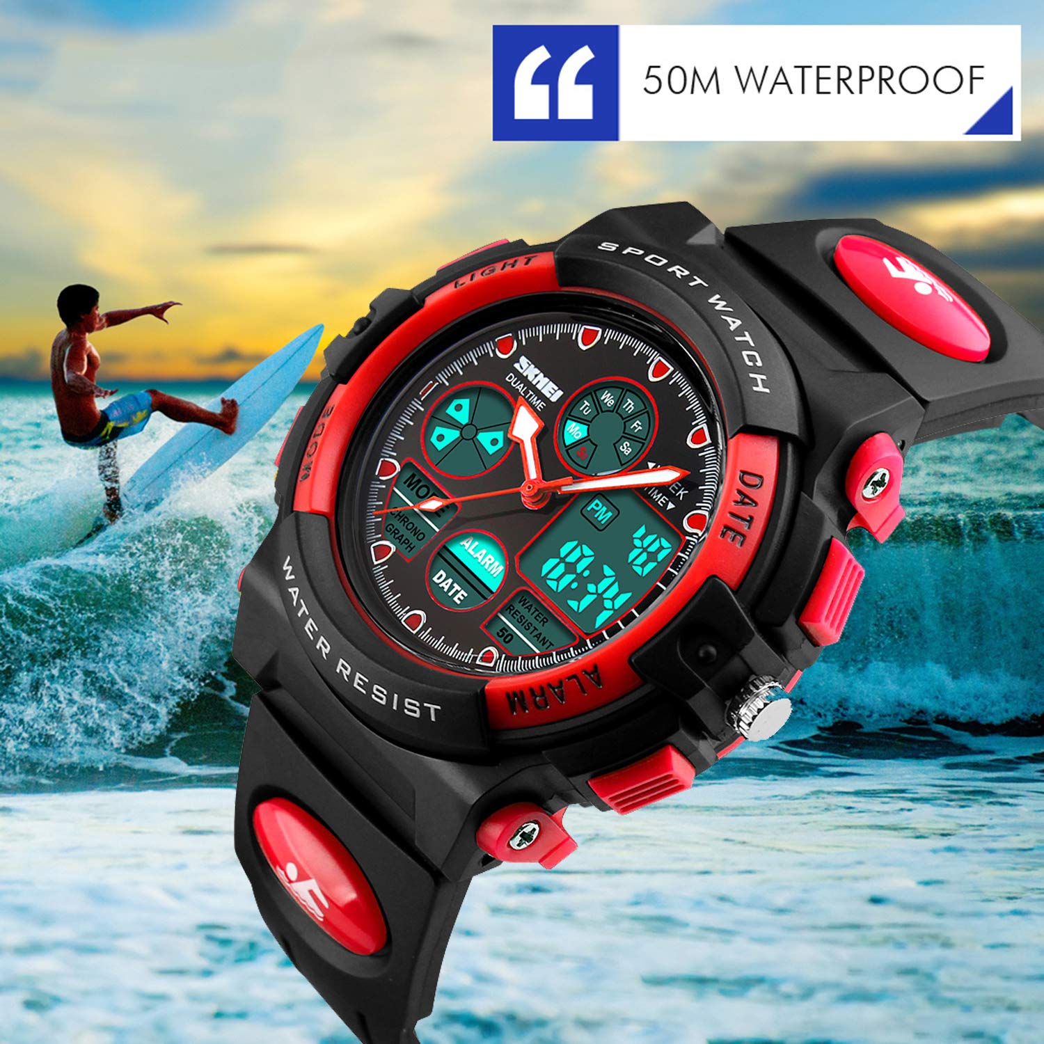 Foto 5 pulgar | Venta Internacional - Reloj Dayllon Boys Digital Sports, 50 M, Resistente Al Agua Con Alarma