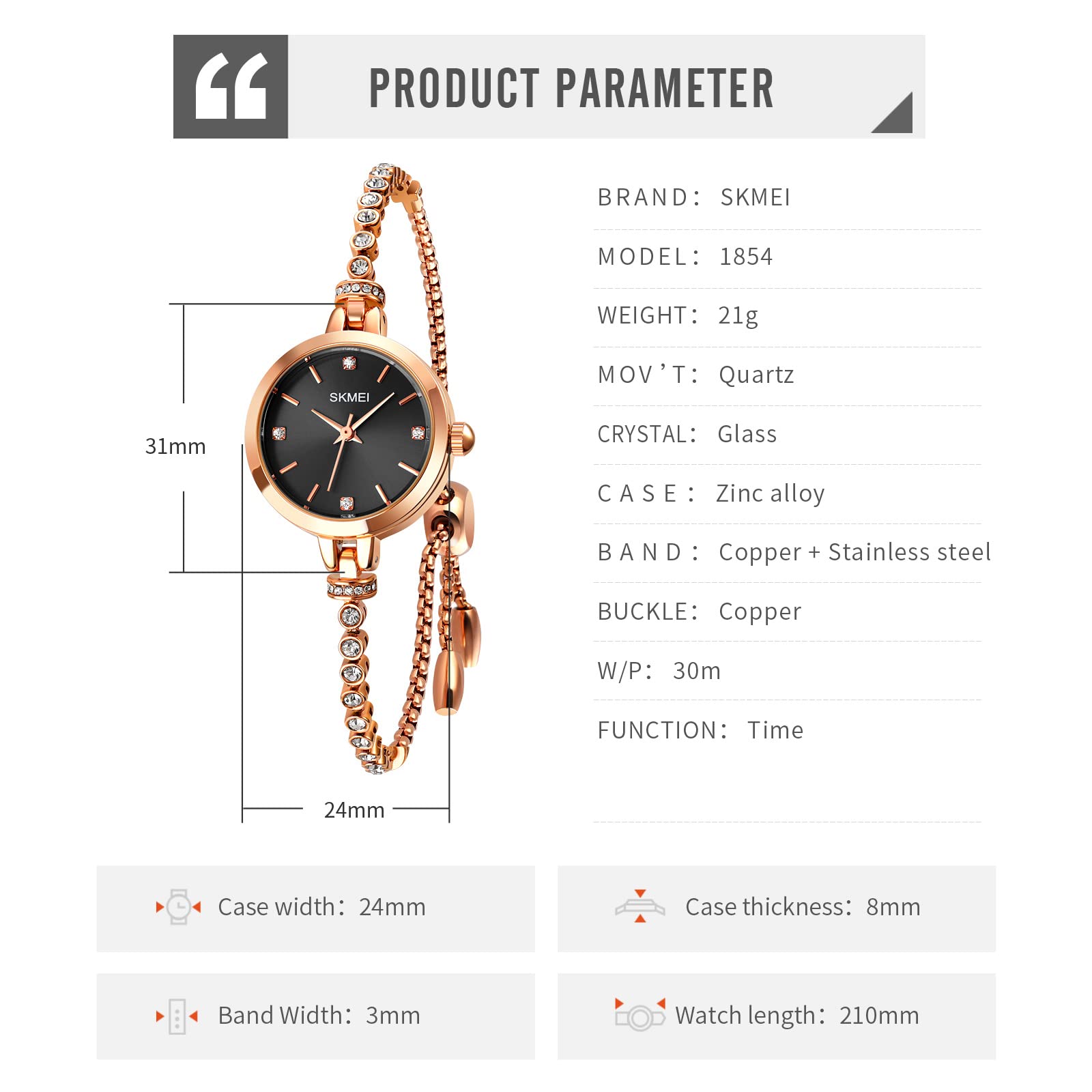 Foto 6 pulgar | Venta Internacional - Reloj Tonnier Analog Quartz Para Mujer Con Strass