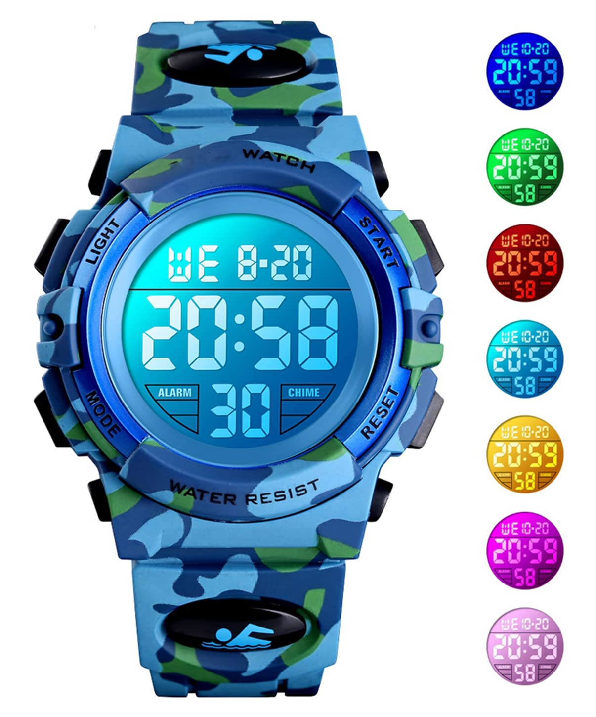 Foto 3 pulgar | Venta Internacional - Reloj Mastop Led, Digital, Deportivo, Impermeable, Camuflaje