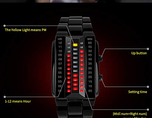 Foto 6 | Venta Internacional - Reloj Led Carlien Para Hombre, Acero Inoxidable, Impermeable, Plateado