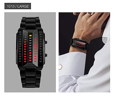 Foto 7 | Venta Internacional - Reloj Led Carlien Para Hombre, Acero Inoxidable, Impermeable, Plateado