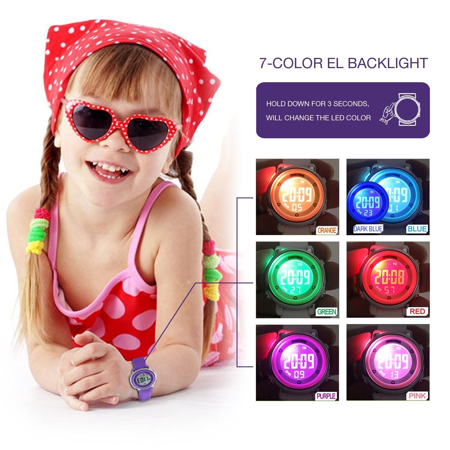 Foto 5 | Venta Internacional - Reloj Gosasa Kids Led Digital Eléctrico Luminiscente De Silicio