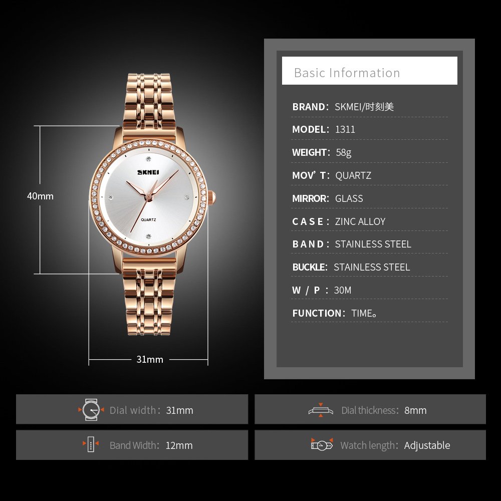 Foto 7 pulgar | Venta Internacional - Reloj Gosasa Para Mujer, Cuarzo, Acero Inoxidable, 30 M, Resistente Al Agua