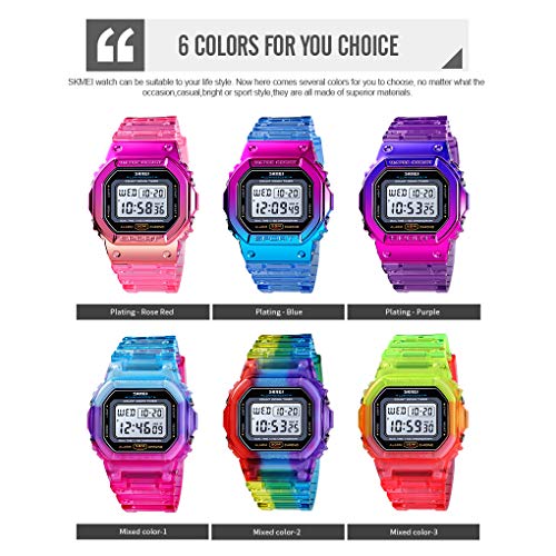 Foto 5 pulgar | Venta Internacional - Reloj Digital Gosasa, Chapado En Silicona En Color Degradado