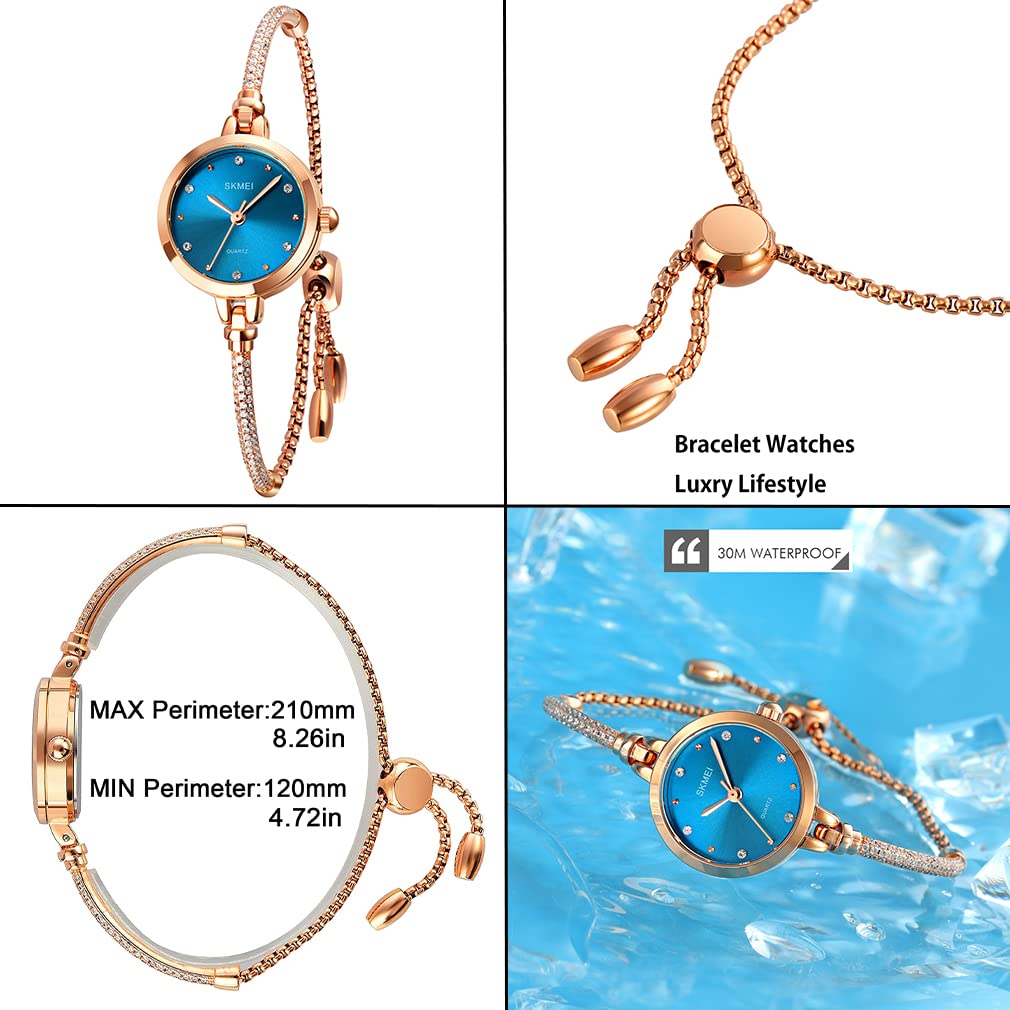 Foto 5 pulgar | Venta Internacional - Reloj Skmei L1805/l1854 Para Mujer En Oro Rosa Con Diamante