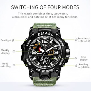 Foto 5 | Venta Internacional - Reloj Koodea 1545d Para Hombre, Resistente Al Agua Hasta 50 M, Con Despertador