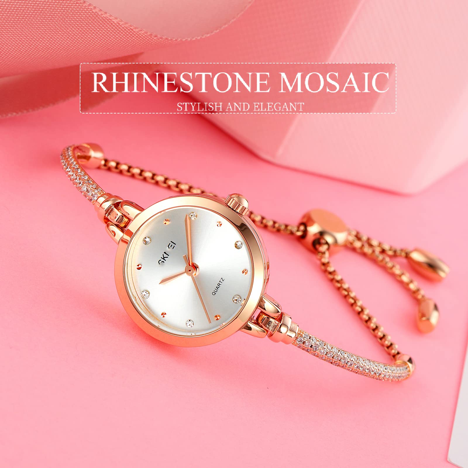 Foto 5 pulgar | Venta Internacional - Reloj Analógico De Cuarzo Para Mujer Toocat, Brillante, Oro Rosa Con 30 M De Diámetro Exterior