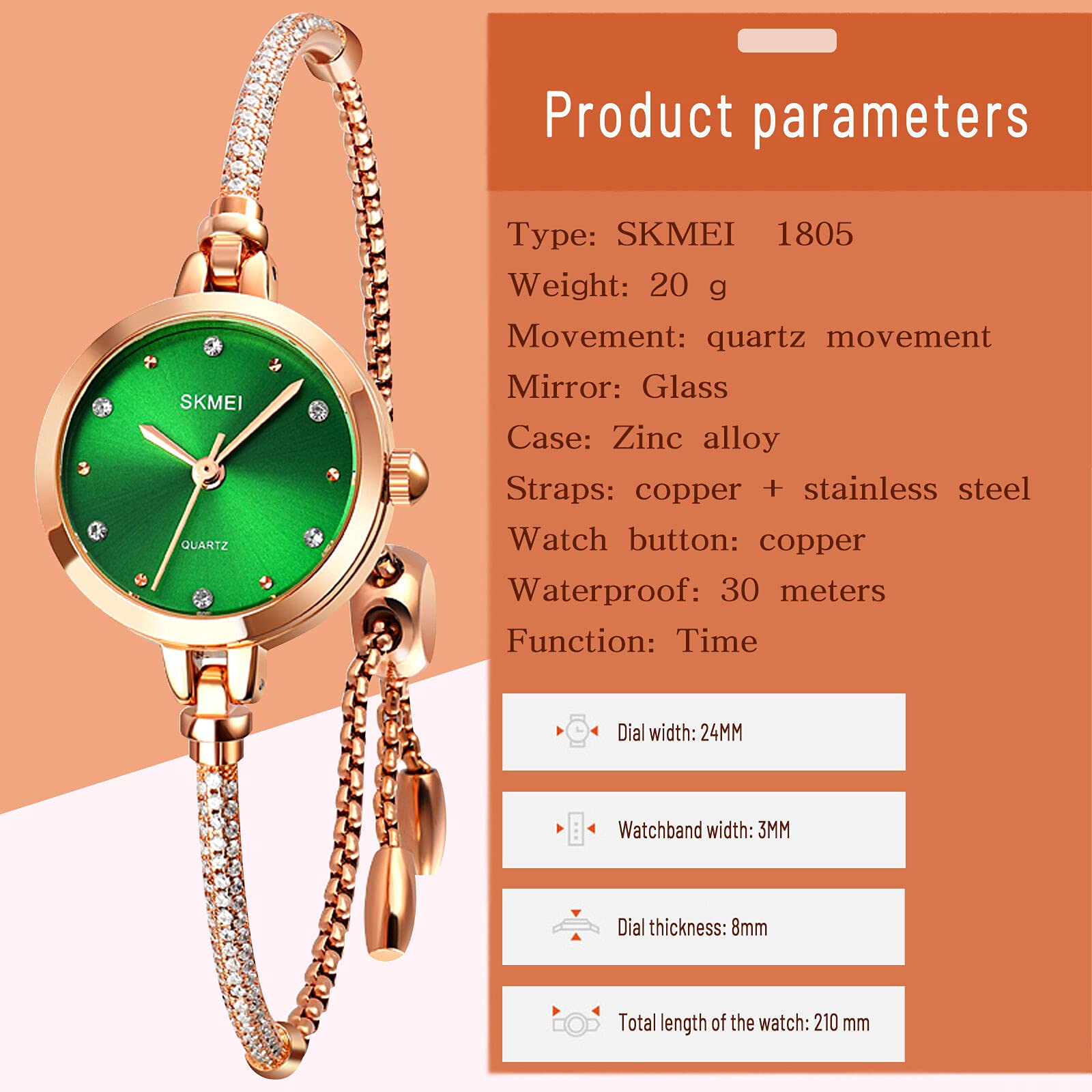 Foto 7 pulgar | Venta Internacional - Reloj De Pulsera Skmei Para Mujer, De Cuarzo, Moderno Y Resistente Al Agua