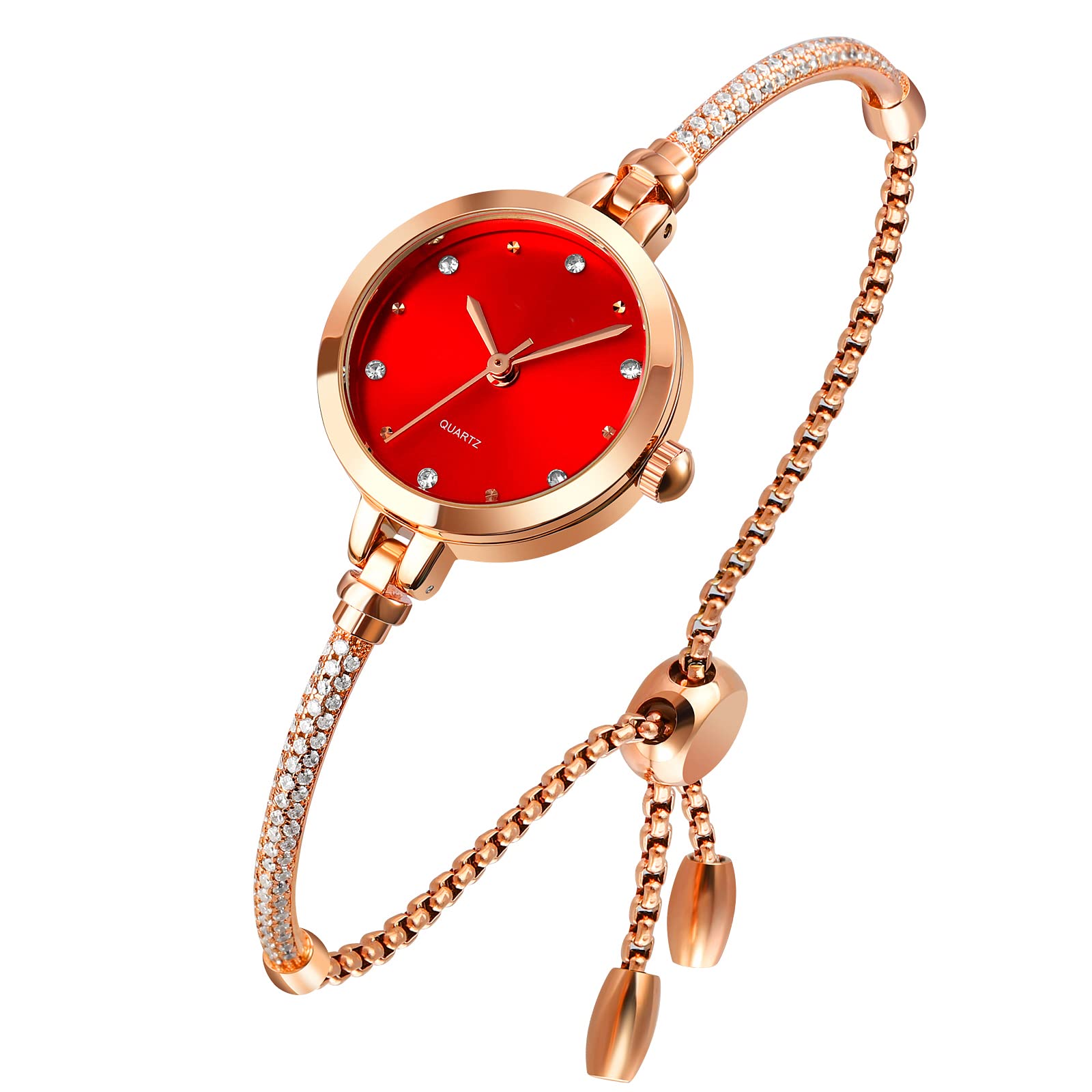 Venta Internacional - Reloj Analógico De Cuarzo Para Mujer Toocat, Brillante, Oro Rosa Con 30 M De Diámetro Exterior $983