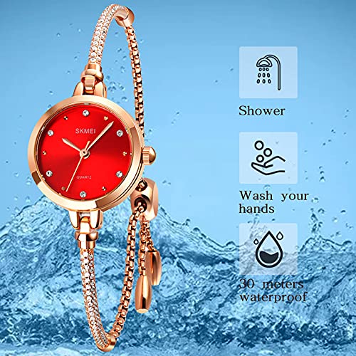 Foto 6 pulgar | Venta Internacional - Reloj De Pulsera Skmei Para Mujer, Moderno, Delgado, Resistente Al Agua, 30 M