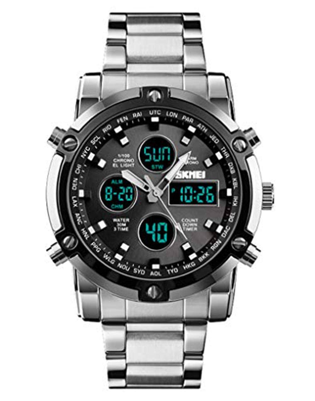 Venta Internacional - Reloj Tonnier Con Correa De Acero Inoxidable Analógico Y Digital Para Hombre $902
