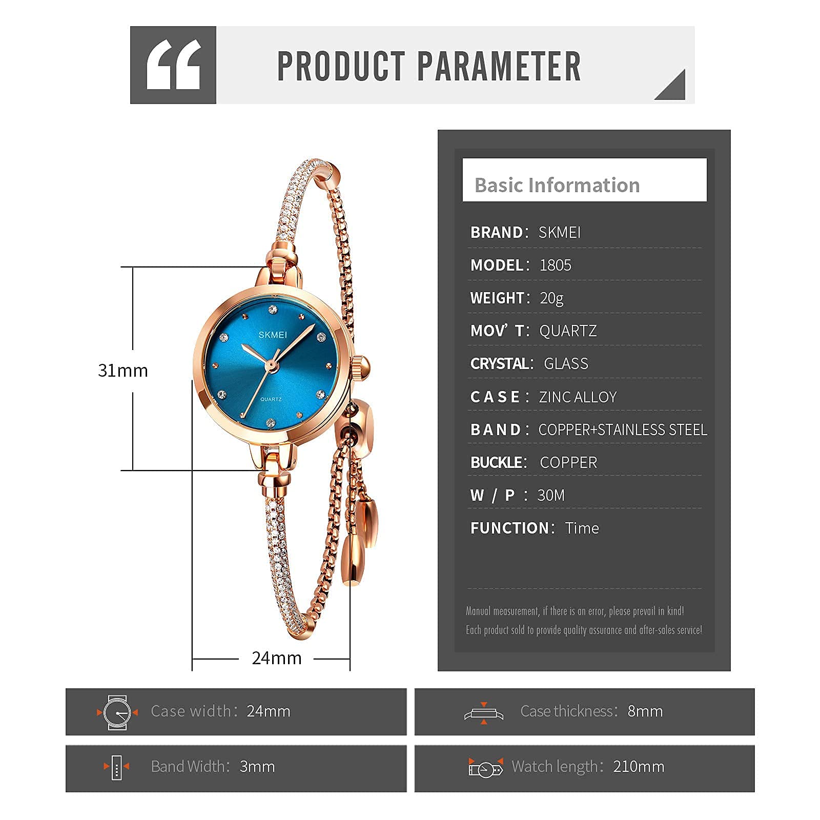 Foto 7 | Venta Internacional - Reloj Pulsera Tonnier Brilliant Jewelry 24 mm Dorado para Mujer