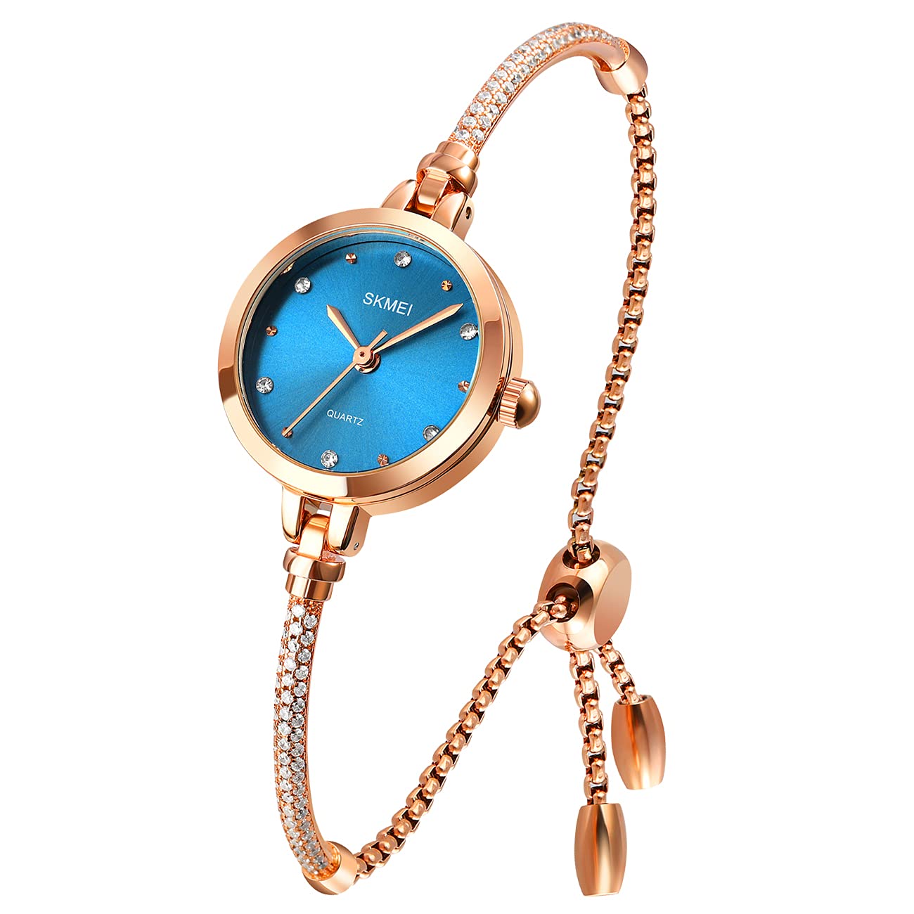 Venta Internacional - Reloj De Pulsera Skmei Para Mujer, Resistente Al Agua Con Diamantes