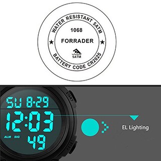 Foto 2 | Venta Internacional - Reloj De Pulsera Forrader Para Hombre Con Pantalla Led Impermeable Para Exteriores