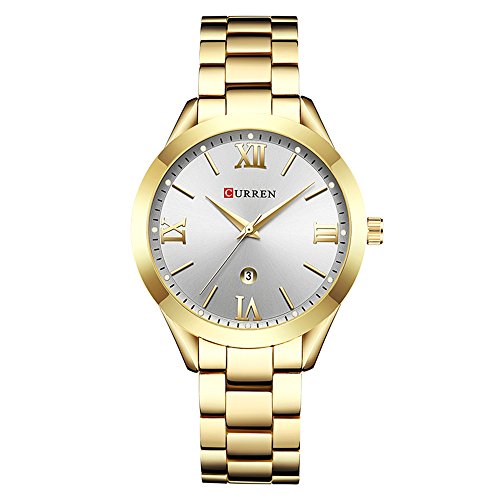 Foto 2 pulgar | Venta Internacional - Reloj Curren 9007 De Lujo Para Mujer, Acero Inoxidable Dorado, 30 M Wr