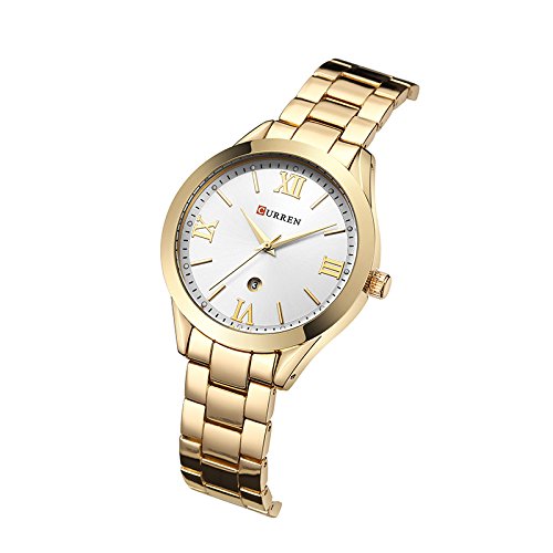 Foto 3 pulgar | Venta Internacional - Reloj Curren 9007 De Lujo Para Mujer, Acero Inoxidable Dorado, 30 M Wr