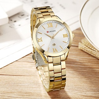 Foto 4 | Venta Internacional - Reloj Curren 9007 De Lujo Para Mujer, Acero Inoxidable Dorado, 30 M Wr