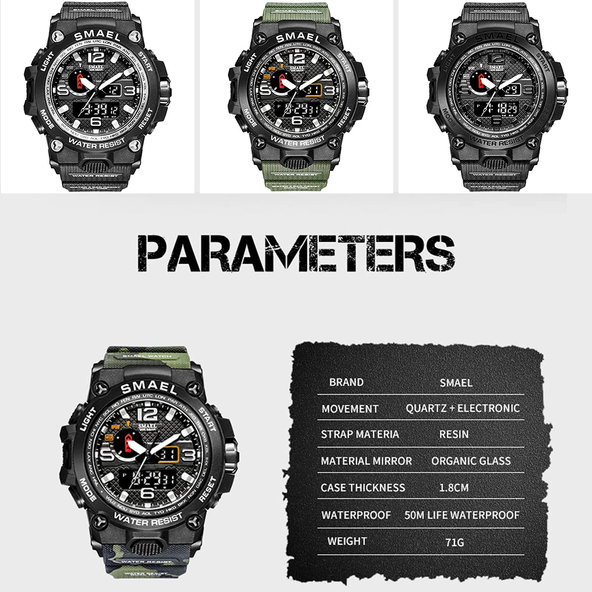 Foto 9 pulgar | Venta Internacional - Reloj Koodea Koodea1545d Para Hombre, 50 M, Resistente Al Agua, Doble Pantalla