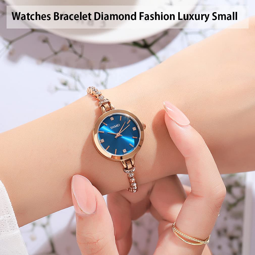 Foto 2 | Venta Internacional - Reloj Skmei Para Mujer L1805/l1854, Pulsera Con Diamantes En Oro Rosa