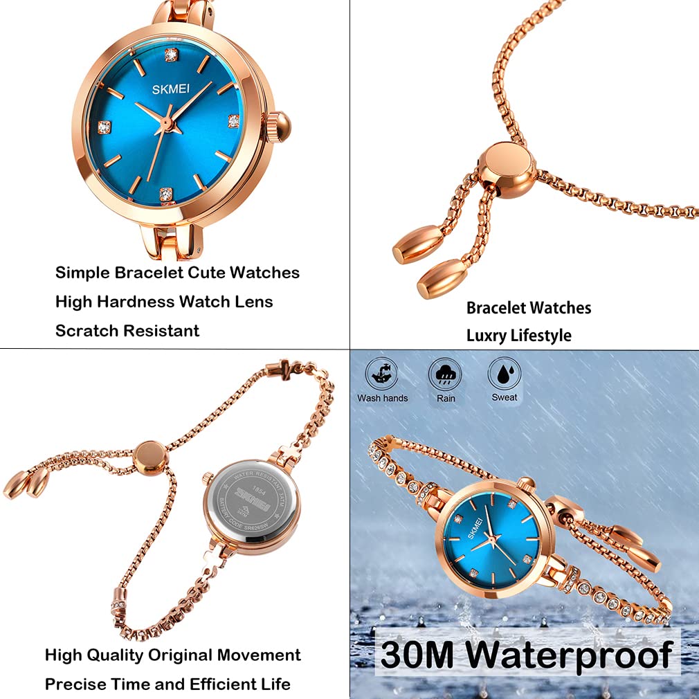 Foto 5 pulgar | Venta Internacional - Reloj Skmei Para Mujer L1805/l1854, Pulsera Con Diamantes En Oro Rosa
