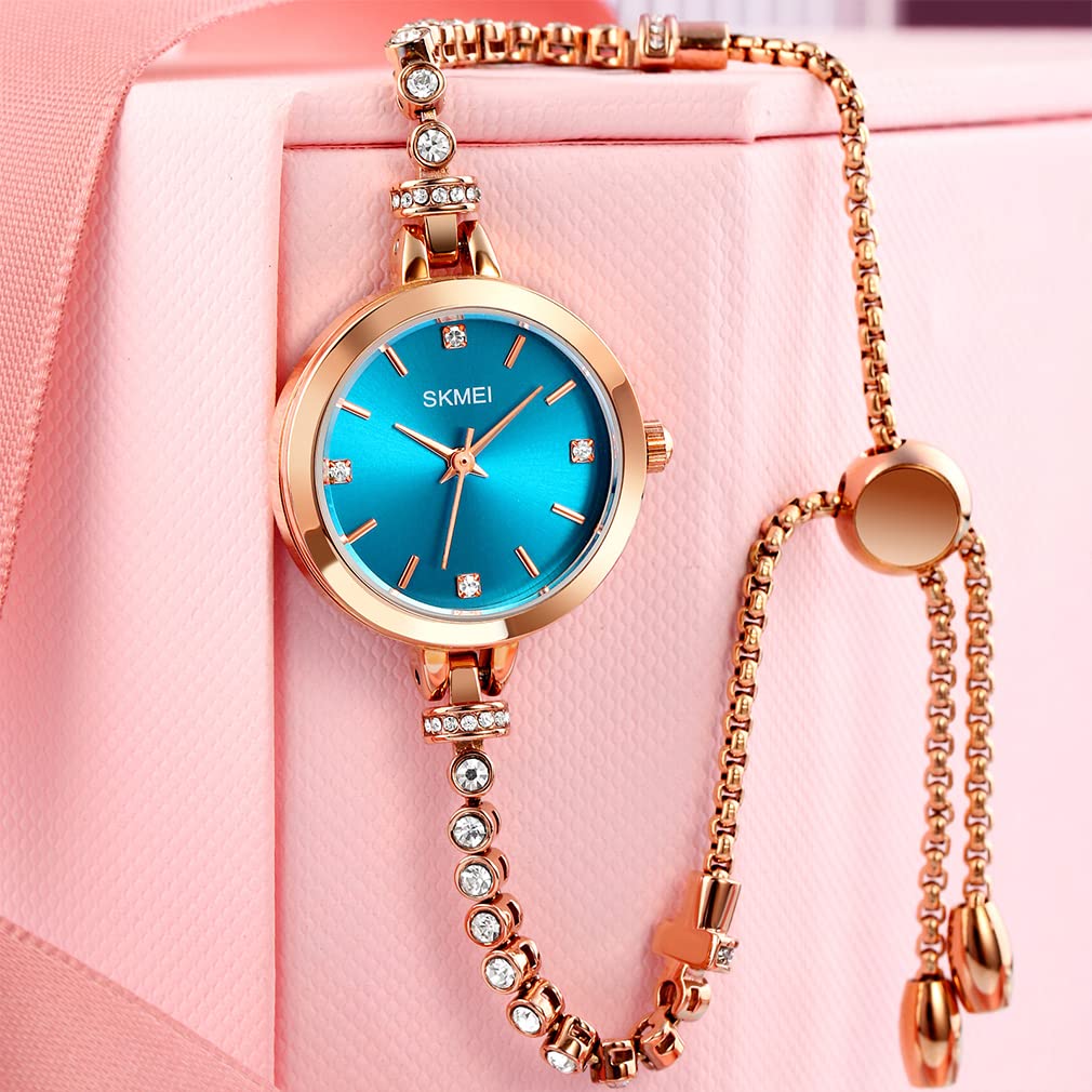 Foto 6 pulgar | Venta Internacional - Reloj Skmei Para Mujer L1805/l1854, Pulsera Con Diamantes En Oro Rosa