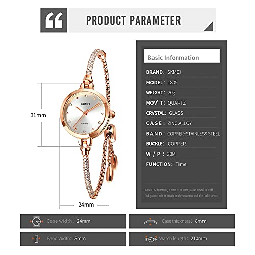 Foto 8 pulgar | Venta Internacional - Pulsera Watch Tonnier Con Diamantes Para Mujer, Resistente Al Agua Hasta 3 Atm