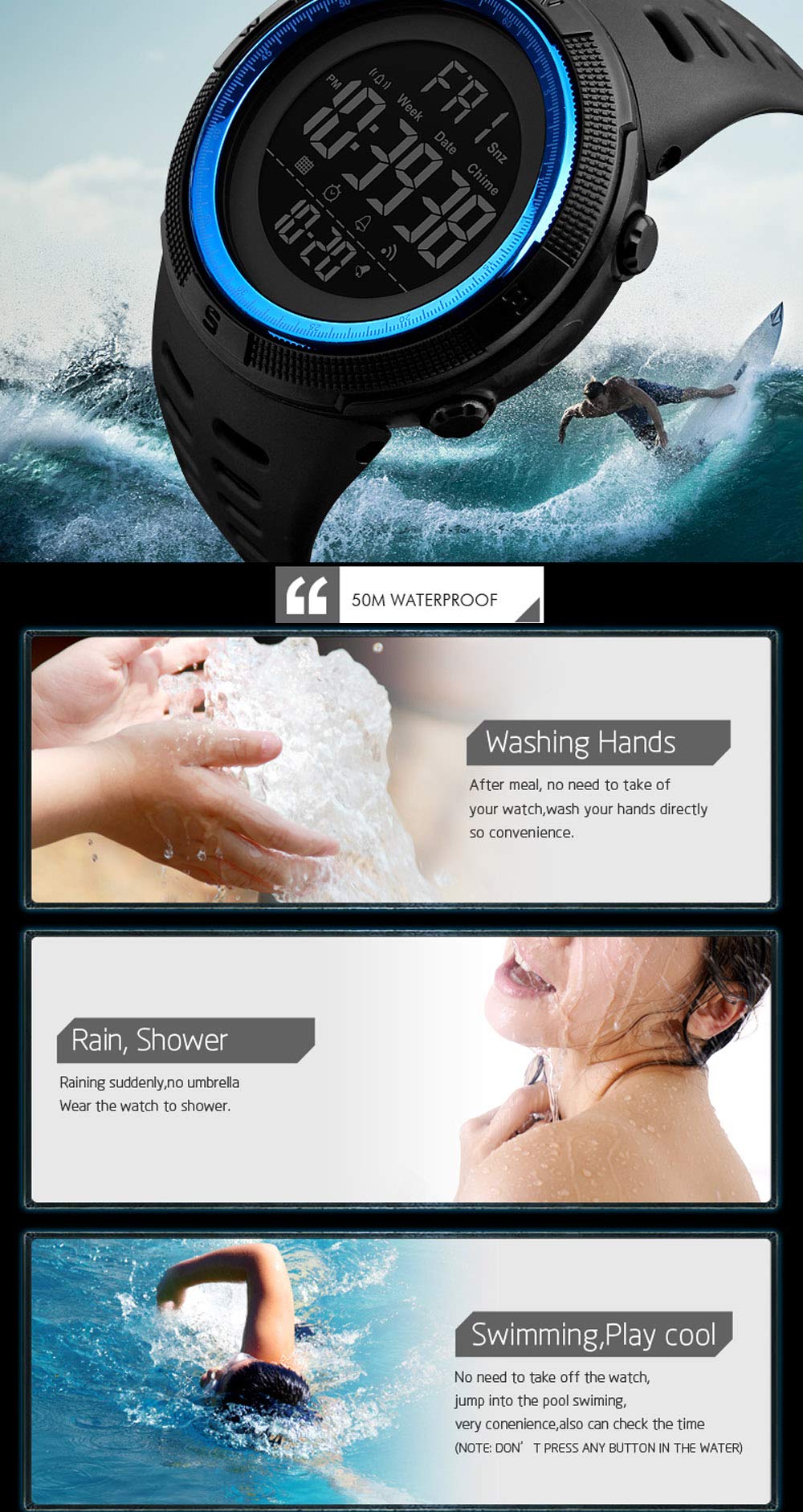 Foto 6 pulgar | Venta Internacional - Reloj Alcadan Digital Outdoor Sports A Prueba De Agua Para Hombre