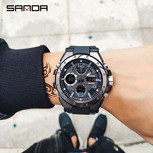 Foto 7 pulgar | Venta Internacional - Reloj Gookeer, Deportivo Militar, Doble Pantalla, 5 Barras, Para Hombre