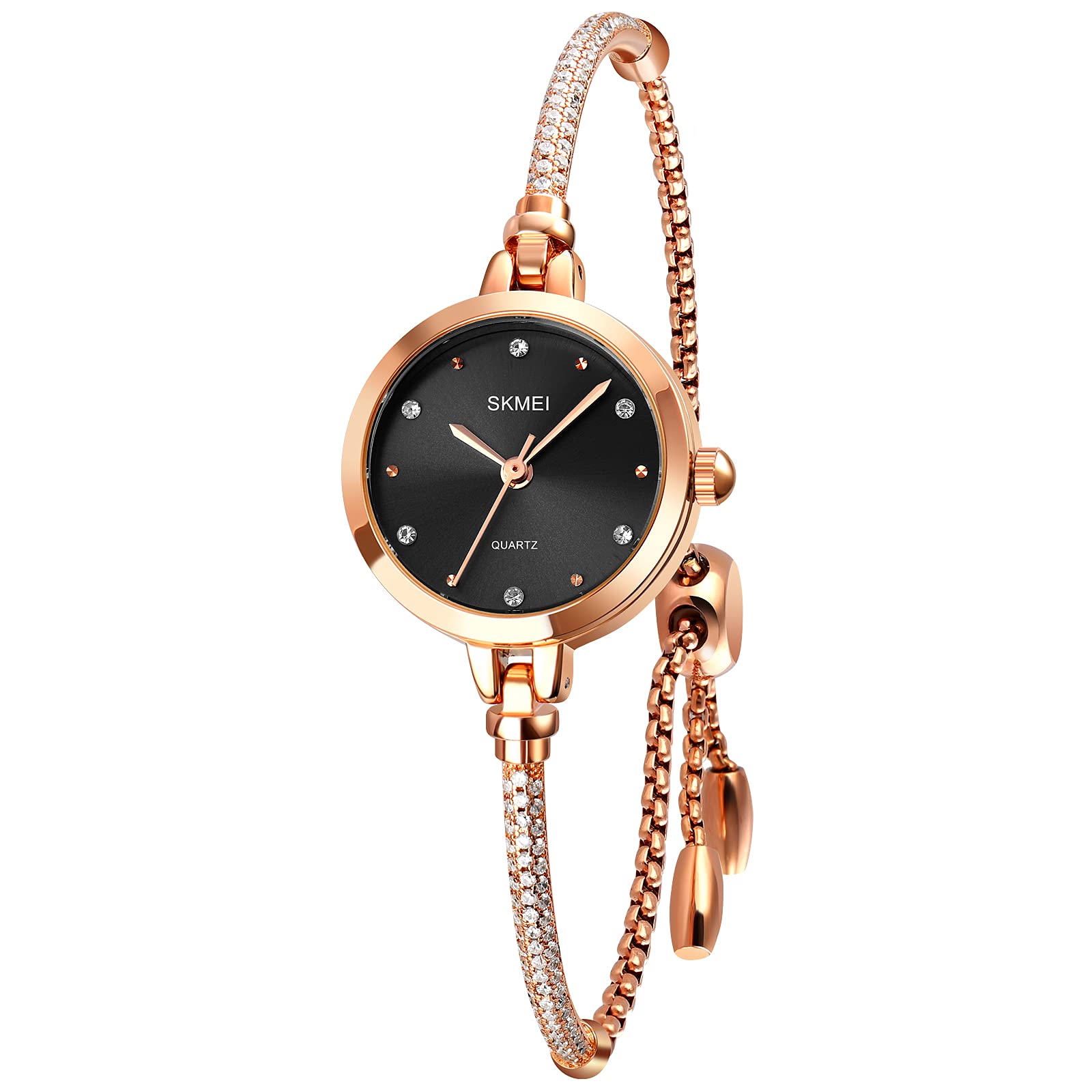 Venta Internacional - Reloj Skmei Brazalete De Oro Rosa A La Moda Con Diamantes Para Mujer $855