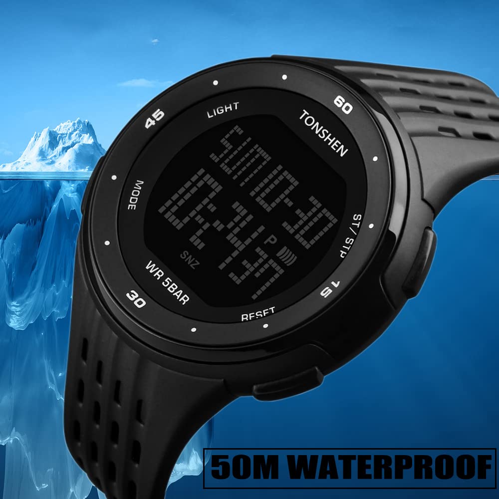 Foto 6 pulgar | Venta Internacional - Reloj Deportivo Tonshen Outdoor Digital Led Impermeable (negro)