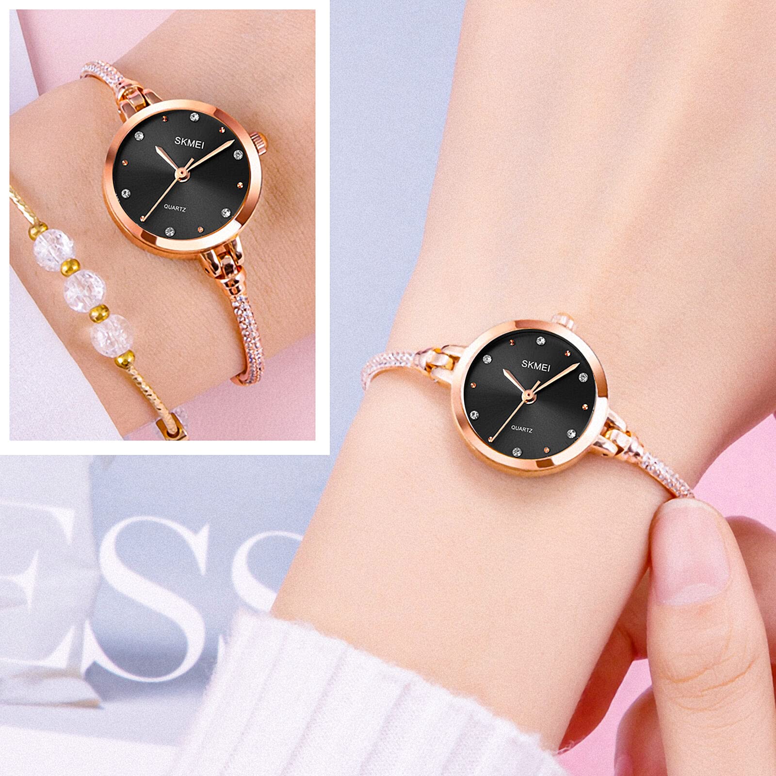 Foto 4 pulgar | Venta Internacional - Reloj De Pulsera Skmei Para Mujer, Moderno, Delgado, Resistente Al Agua, 30 M