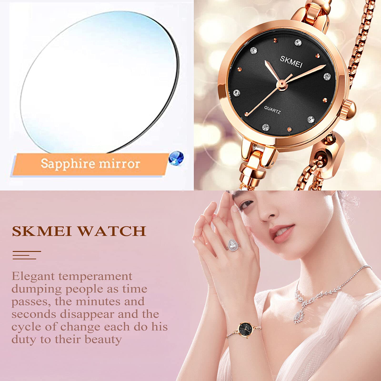 Foto 5 pulgar | Venta Internacional - Reloj De Pulsera Skmei Para Mujer, Moderno, Delgado, Resistente Al Agua, 30 M