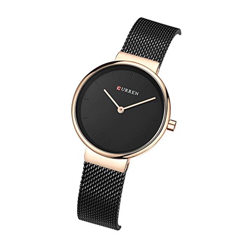 Foto 3 pulgar | Venta Internacional - Reloj para Mujer Curren Resistente al Agua Negro