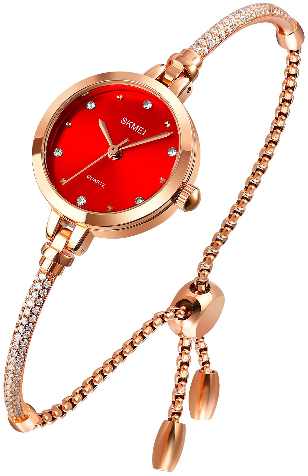 Venta Internacional - Vestido De Oro Rosa Watch Fanmis Para Mujer Con Diamantes Brillantes $761