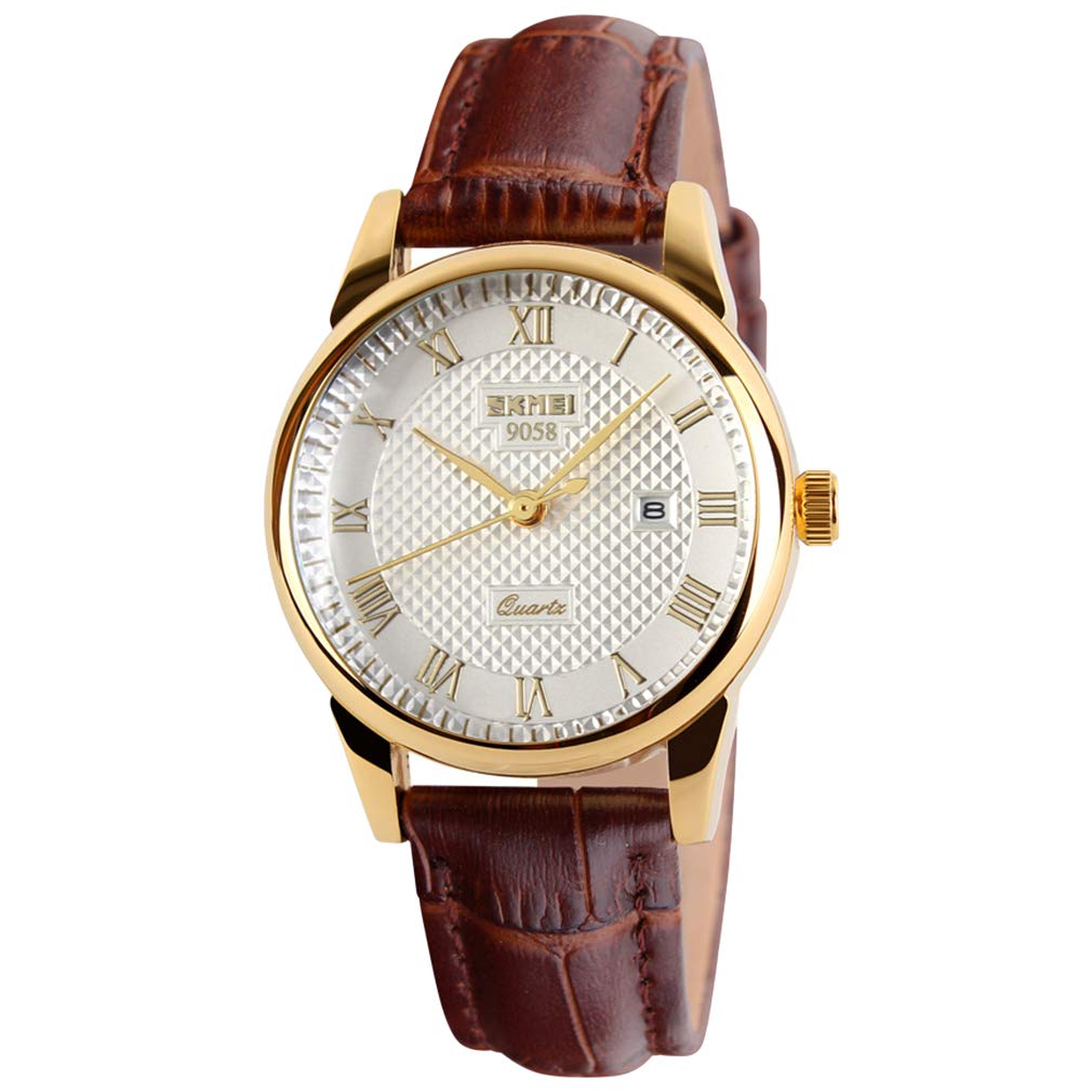 Venta Internacional - Reloj De Pulsera Skmei Para Mujer, A La Moda, Casual, Impermeable, Marrón Leat