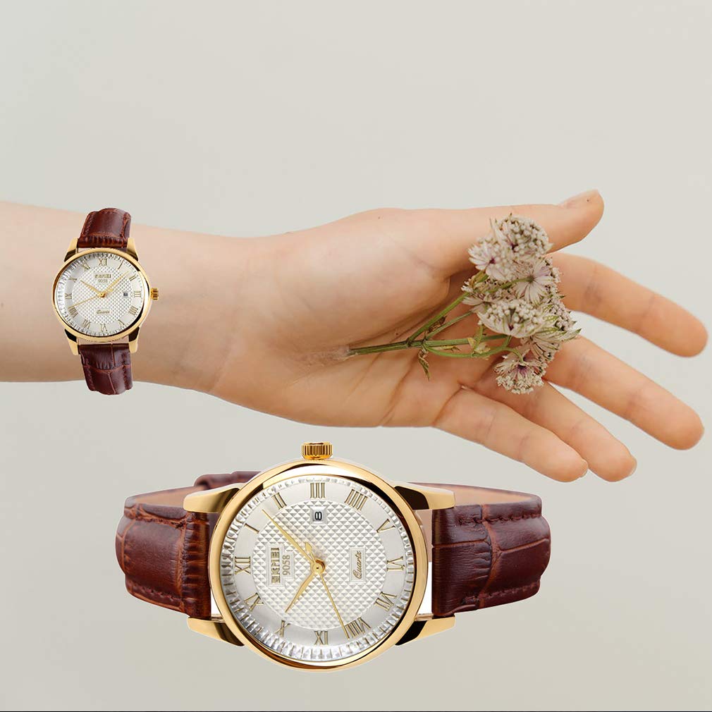 Foto 3 pulgar | Venta Internacional - Reloj De Pulsera Skmei Para Mujer, A La Moda, Casual, Impermeable, Marrón Leat