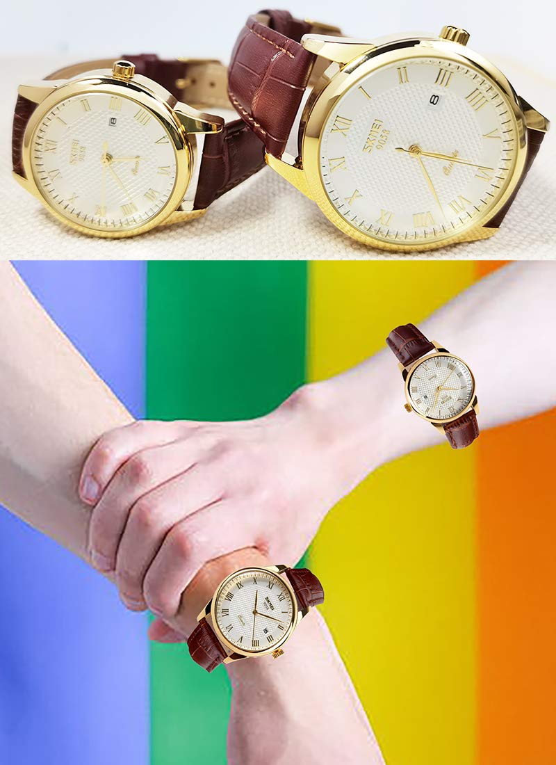 Foto 8 pulgar | Venta Internacional - Reloj De Pulsera Skmei Para Mujer, A La Moda, Casual, Impermeable, Marrón Leat