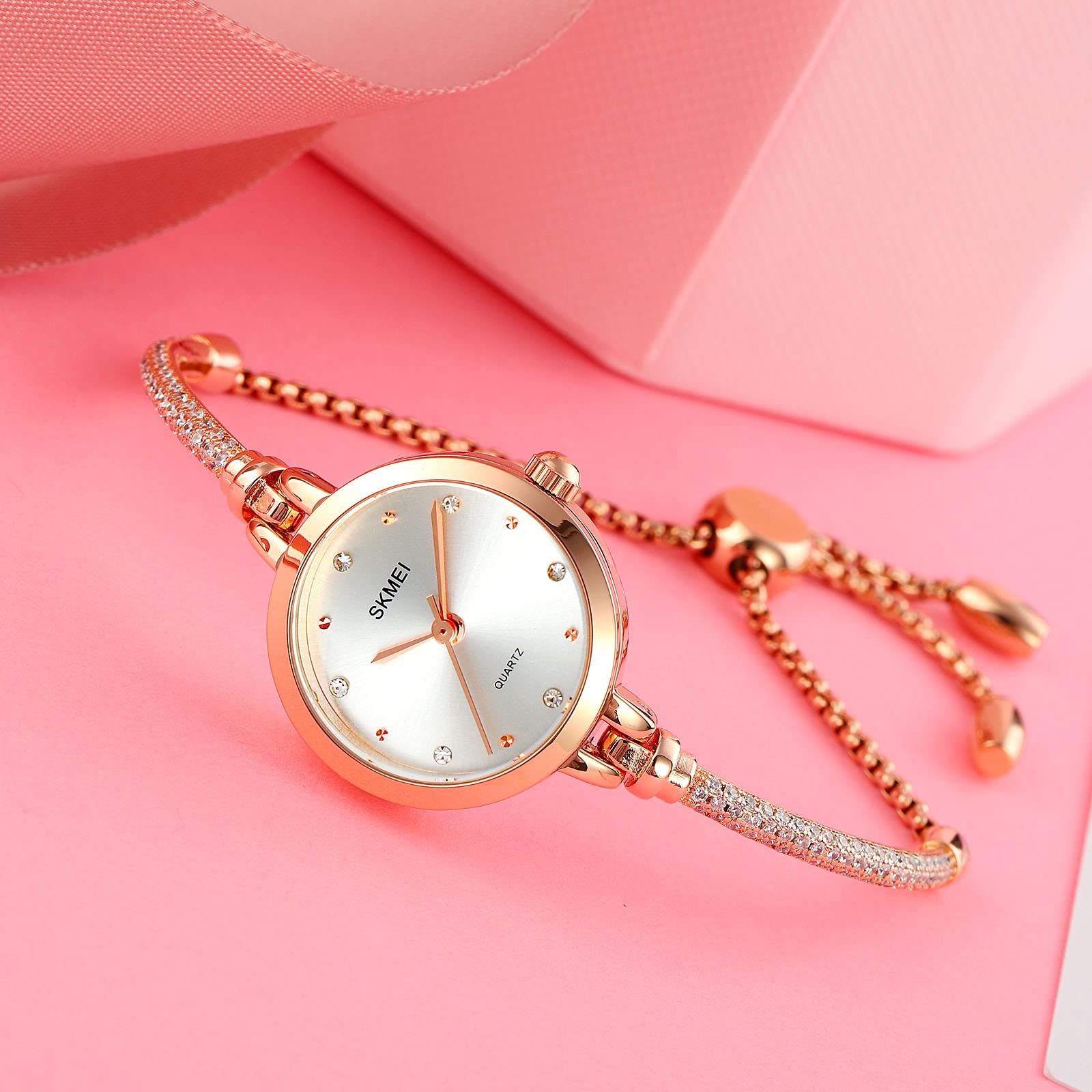 Foto 5 pulgar | Venta Internacional - Vestido De Oro Rosa Watch Fanmis Para Mujer Con Diamantes Brillantes