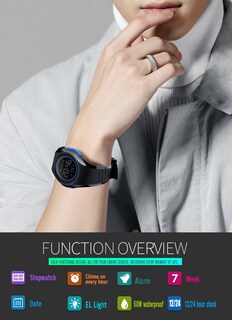 Foto 7 | Venta Internacional - Reloj Deportivo Digital Gosasa 50 M Con Alarma Impermeable, Color Verde Militar