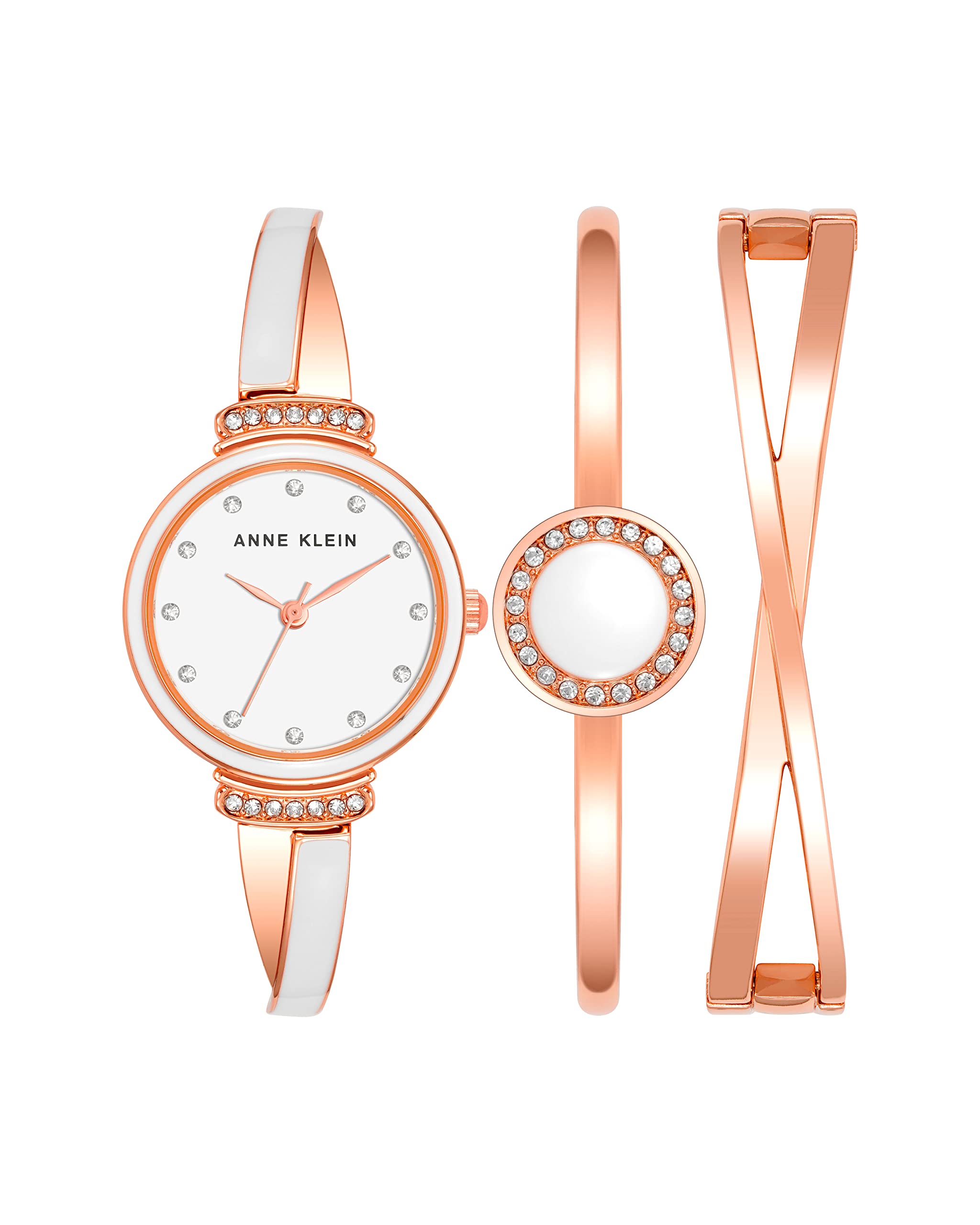 Set de Reloj Anne Klein Dorado Rosa para Mujer-Venta Internacional