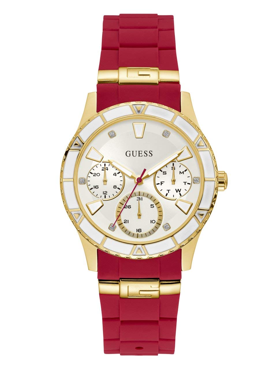 Foto 2 pulgar | Reloj Guess Gold-Tone + Iconic Red Silicone para Mujer - Venta Internacional