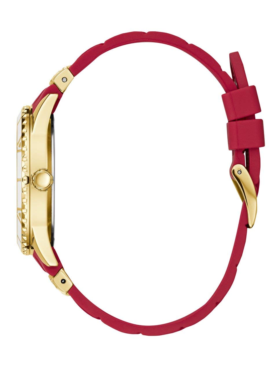 Foto 4 pulgar | Reloj Guess Gold-Tone + Iconic Red Silicone para Mujer - Venta Internacional