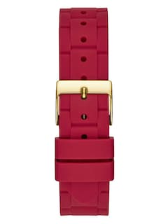 Foto 4 | Reloj Guess Gold-Tone + Iconic Red Silicone para Mujer - Venta Internacional