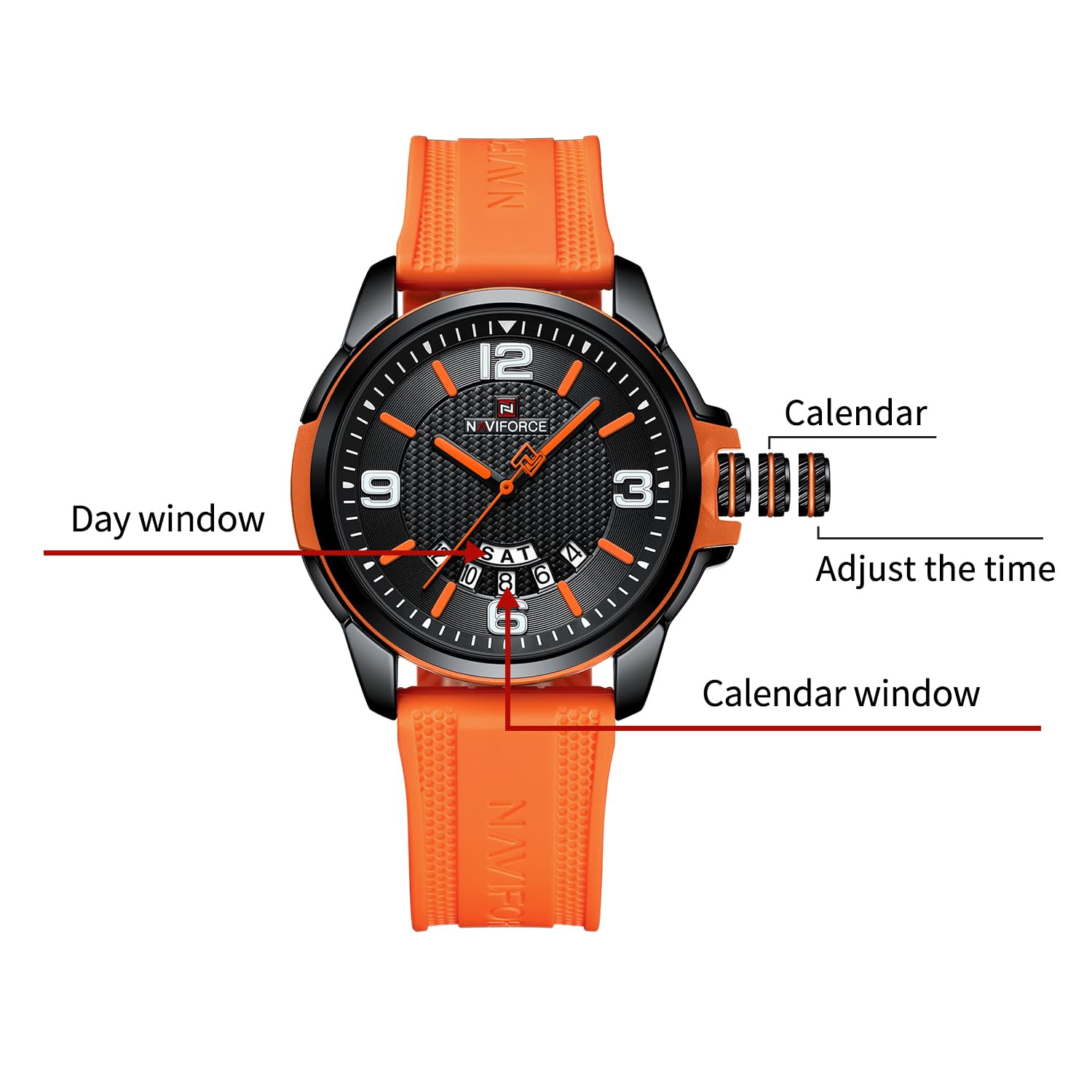 Foto 6 pulgar | Reloj Naviforce Naranja Unisex-Venta Internacional